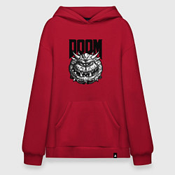 Толстовка-худи оверсайз КАКОДЕМОН DOOM Z, цвет: красный