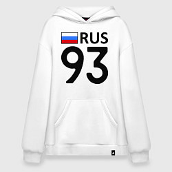 Толстовка-худи оверсайз RUS 93, цвет: белый