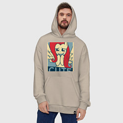 Толстовка-худи оверсайз Fluttershy cute, цвет: миндальный — фото 2