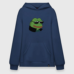 Толстовка-худи оверсайз Pepe в очках EZ, цвет: тёмно-синий