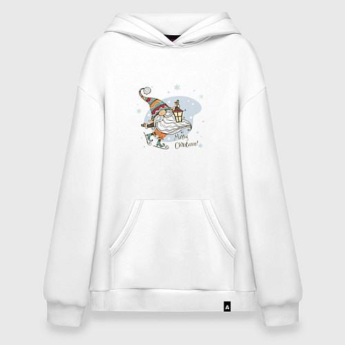 Худи оверсайз Рождественский гном / Белый – фото 1