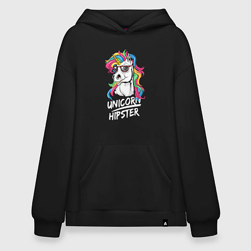 Худи оверсайз Unicorn hipster / Черный – фото 1