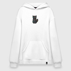 Толстовка-худи оверсайз Кото-ёлка, цвет: белый