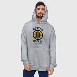 Толстовка-худи оверсайз BOSTON BRUINS NHL, цвет: меланж — фото 2