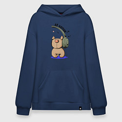 Толстовка-худи оверсайз ЕЁ КОТИК ПАРНЫЕ, цвет: тёмно-синий