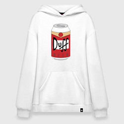 Толстовка-худи оверсайз Duff Beer, цвет: белый