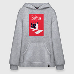 Толстовка-худи оверсайз The Beatles, цвет: меланж