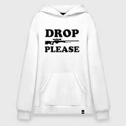 Толстовка-худи оверсайз Drop Please, цвет: белый