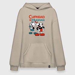 Толстовка-худи оверсайз Cuphead & Mugman, цвет: миндальный