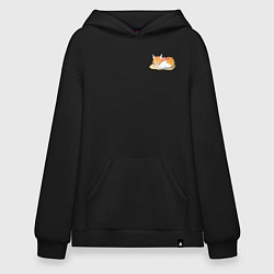 Толстовка-худи оверсайз Спящая Сэнко, цвет: черный