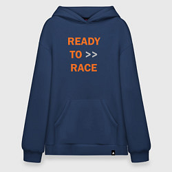 Толстовка-худи оверсайз KTM READY TO RACE спина Z, цвет: тёмно-синий