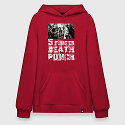 Толстовка-худи оверсайз Five Finger Death Punch, цвет: красный