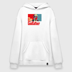 Толстовка-худи оверсайз Godfather logo, цвет: белый