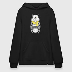 Худи оверсайз Hipster Cat