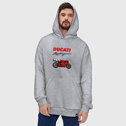 Толстовка-худи оверсайз DUCATI ДУКАТИ MOTOSPORT, цвет: меланж — фото 2