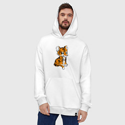 Толстовка-худи оверсайз Little Tiger, цвет: белый — фото 2