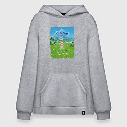 Толстовка-худи оверсайз Genshin Impact Геншин Импакт Poster, цвет: меланж