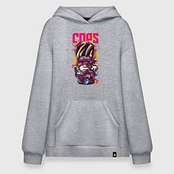 Толстовка-худи оверсайз Полицейский, цвет: меланж