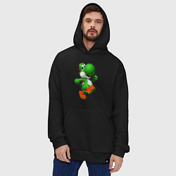 Толстовка-худи оверсайз 3d Yoshi, цвет: черный — фото 2