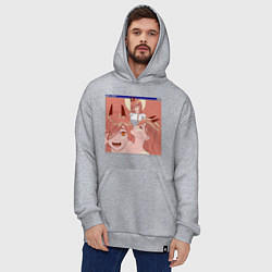 Толстовка-худи оверсайз Паувер из человек бензопила, цвет: меланж — фото 2