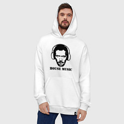 Толстовка-худи оверсайз Dr House music, цвет: белый — фото 2