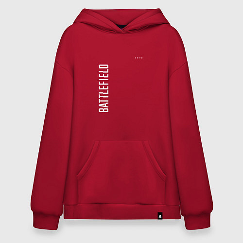 Худи оверсайз BATTLEFIELD 2042 БЕЛЫЙ ЛОГОТИП / Красный – фото 1