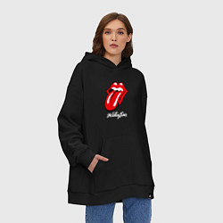 Толстовка-худи оверсайз Rolling Stones Роллинг Стоунз, цвет: черный — фото 2