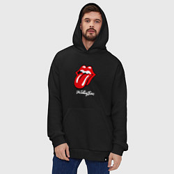 Толстовка-худи оверсайз Rolling Stones Роллинг Стоунз, цвет: черный — фото 2