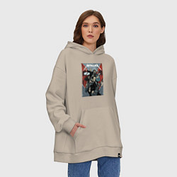 Толстовка-худи оверсайз Metallica - cool dudes!, цвет: миндальный — фото 2