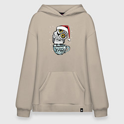 Толстовка-худи оверсайз X-mas Owl, цвет: миндальный
