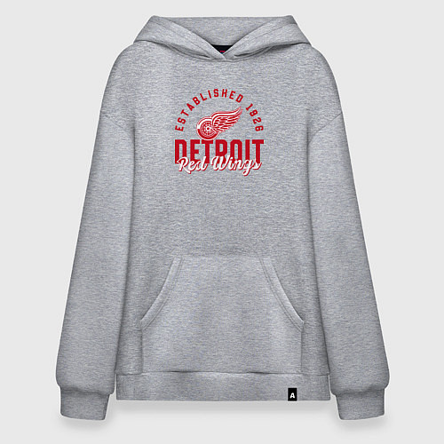 Худи оверсайз Detroit Red Wings Детройт Ред Вингз / Меланж – фото 1