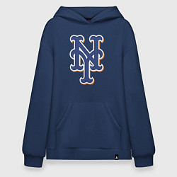Толстовка-худи оверсайз New York Mets - baseball team, цвет: тёмно-синий