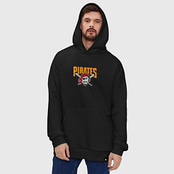 Толстовка-худи оверсайз Pittsburgh Pirates - baseball team, цвет: черный — фото 2