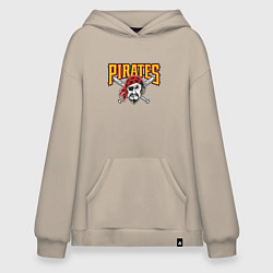 Толстовка-худи оверсайз Pittsburgh Pirates - baseball team, цвет: миндальный