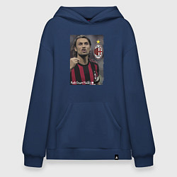 Толстовка-худи оверсайз Paolo Cesare Maldini - Milan, captain, цвет: тёмно-синий