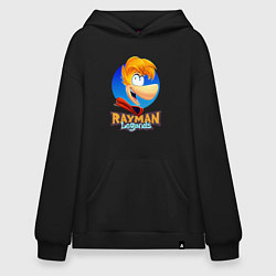 Толстовка-худи оверсайз Веселый Rayman, цвет: черный