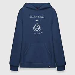 Толстовка-худи оверсайз Elden ring лого, цвет: тёмно-синий