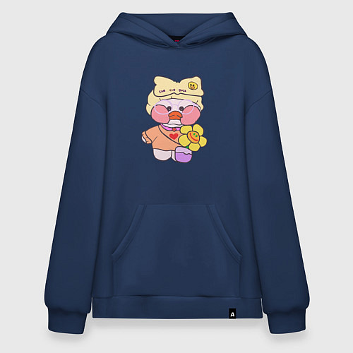 Худи оверсайз Lalafanfan duck в очках / Тёмно-синий – фото 1