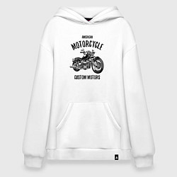 Толстовка-худи оверсайз American Motorcycle, цвет: белый