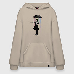 Худи оверсайз BANKSY БЭНКСИ девушка под зонтом