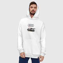 Толстовка-худи оверсайз Audi Racing team, цвет: белый — фото 2
