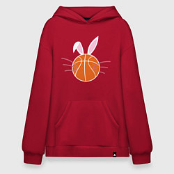 Толстовка-худи оверсайз Basketball Bunny, цвет: красный