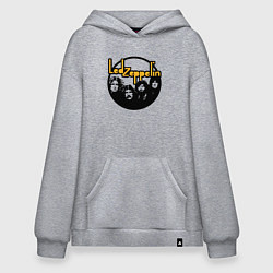 Толстовка-худи оверсайз Led Zeppelin Лед Зеппелин, цвет: меланж