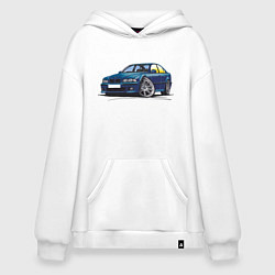 Толстовка-худи оверсайз BMW Blue, цвет: белый