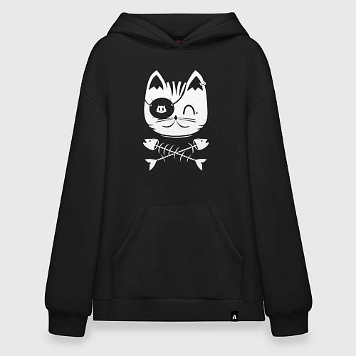 Худи оверсайз Голова кота Skull Hype / Черный – фото 1