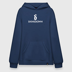 Толстовка-худи оверсайз Shinedown логотип с эмблемой, цвет: тёмно-синий