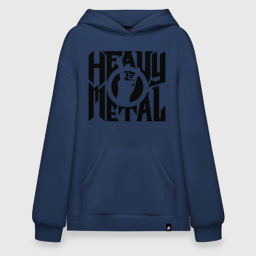 Худи оверсайз Heavy metal / Тёмно-синий – фото 1