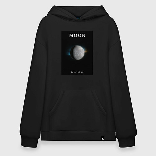 Худи оверсайз Moon Луна Space collections / Черный – фото 1
