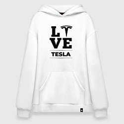 Толстовка-худи оверсайз Tesla Love Classic, цвет: белый