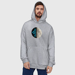 Толстовка-худи оверсайз ЗАГАДКА ЛУНЫ, цвет: меланж — фото 2